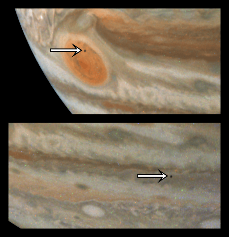 Missão Juno, da Nasa, captura lua de Júpiter na Grande Mancha Vermelha Missão Juno, da Nasa, captura lua de Júpiter na Grande Mancha Vermelha